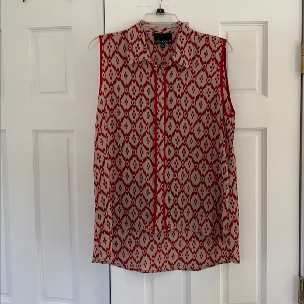 Sleeveless button down blouse